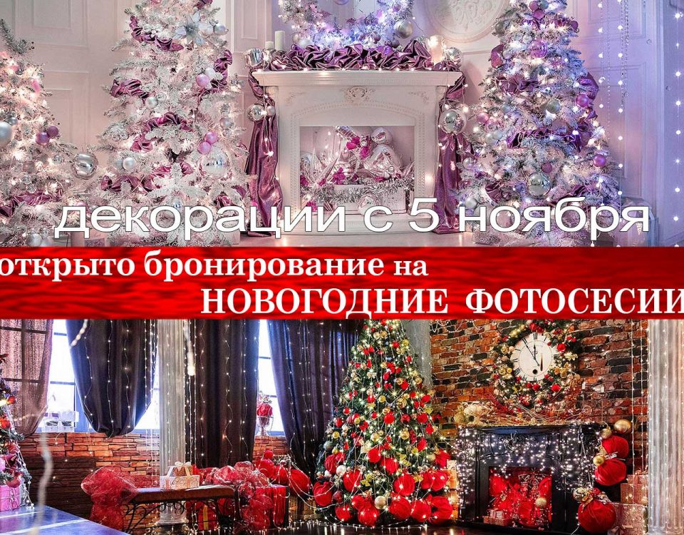 Новогодние фотосессии в Краснодаре в студии ФОТОИМПЕРИЯ. Праздничные залы White Astoria и Loft Lounge, макияж и прокат платьев под ключ. Занимайте даты!